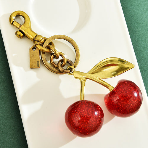 Cherry Keychain Bag Charm – Cute Metal Cherry Pendant for Handbags & Keys